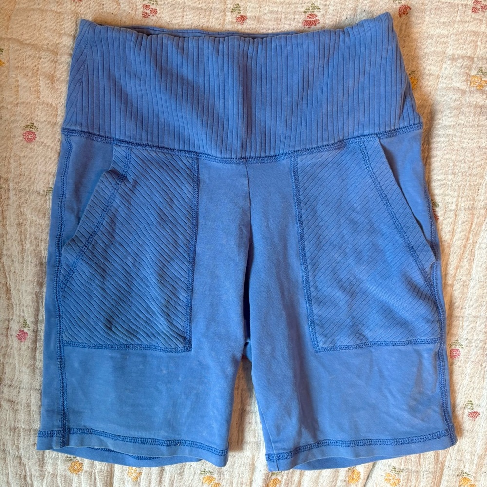 Aerie Blue High Waisted Biker Shorts with Pockets 🩵